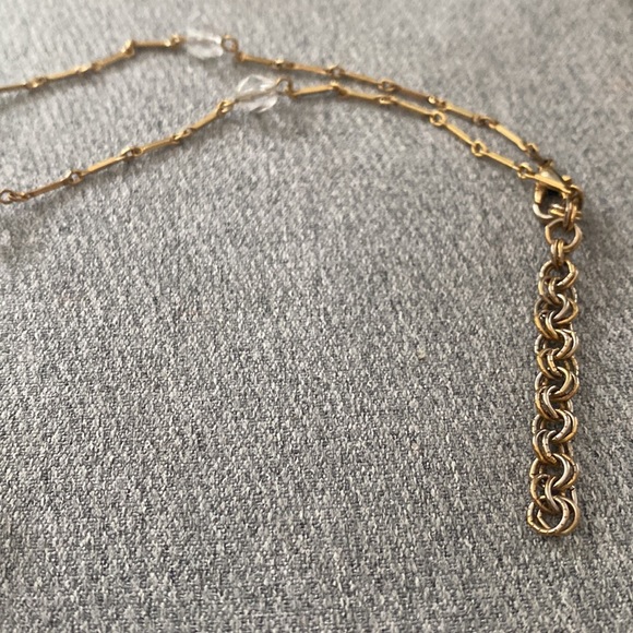 SOLD Gold and Crystal Teardrop Layering Necklace - Picture 5 of 7